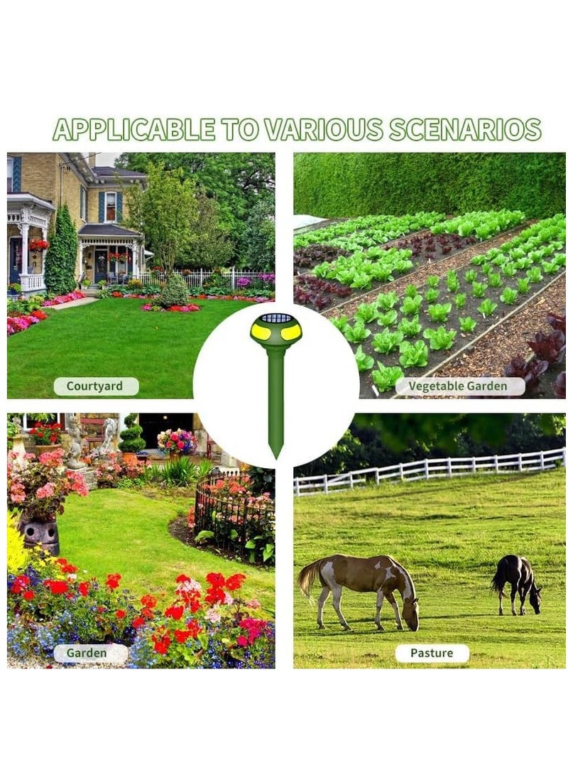 Zikra 2 PCS Ultrasonic Mole Repellent 4 Modes Solar Powered Mole Repellent Outdoor Waterproof Animals Repellent for Get Rid of Mole Gopher Snakes Vole and Other Underground Pests for Yard Garden Lawn - Image 4