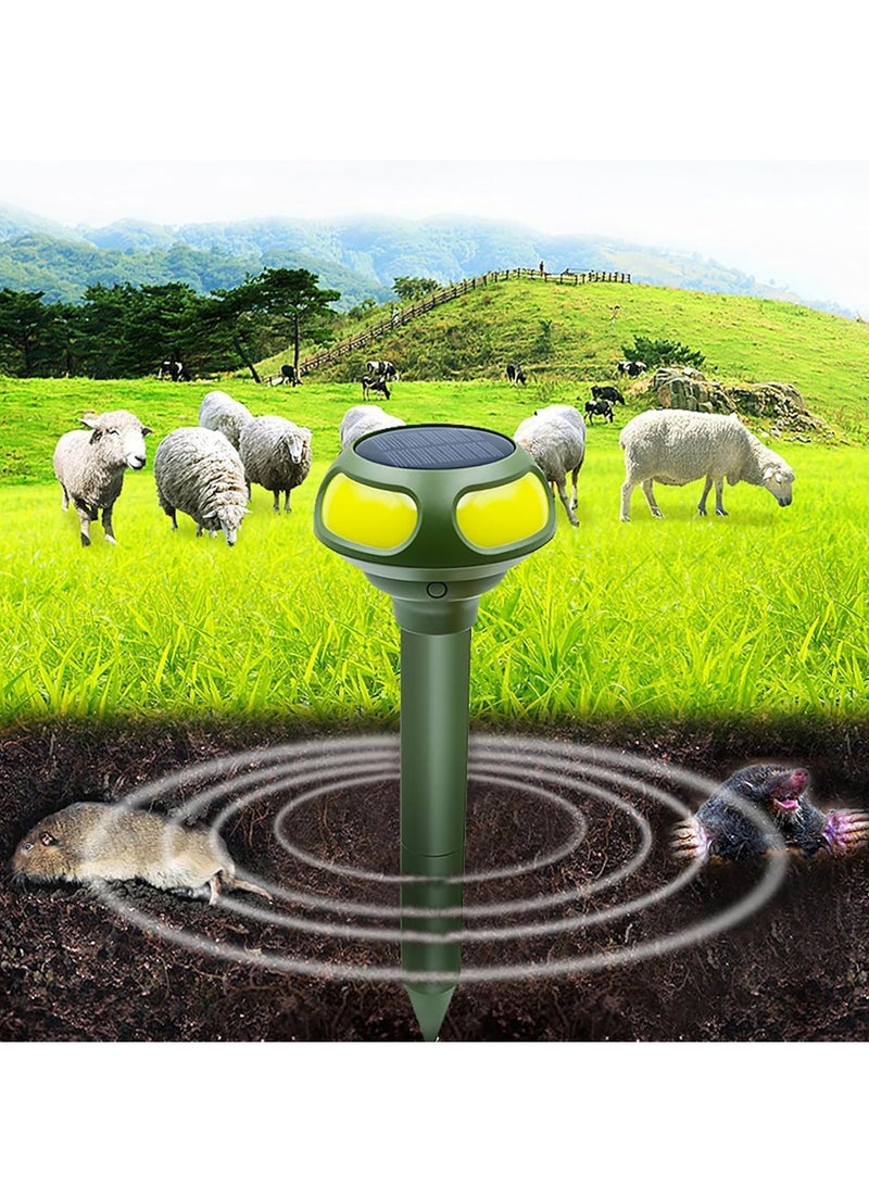 Zikra 2 PCS Ultrasonic Mole Repellent 4 Modes Solar Powered Mole Repellent Outdoor Waterproof Animals Repellent for Get Rid of Mole Gopher Snakes Vole and Other Underground Pests for Yard Garden Lawn - Image 3