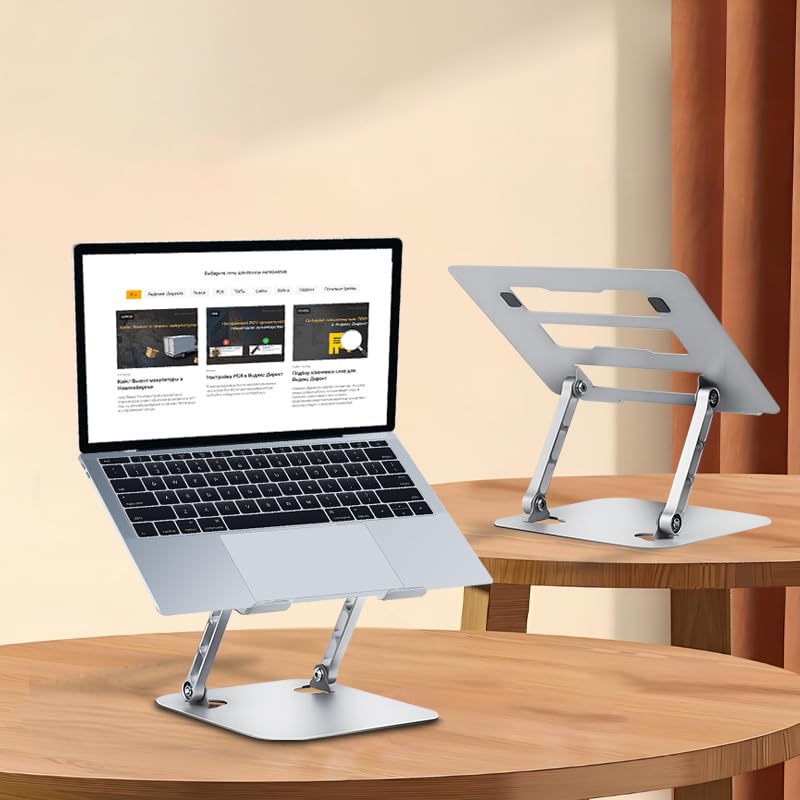 MOCA Universal Portable Laptop StandAdjustable Folding Laptop Stand for Desk 14 156 13 inch Laptop Riser for DeskComputer Notebook Stand Compatible with MacBook air pro Hp Acer More Silver - Image 5