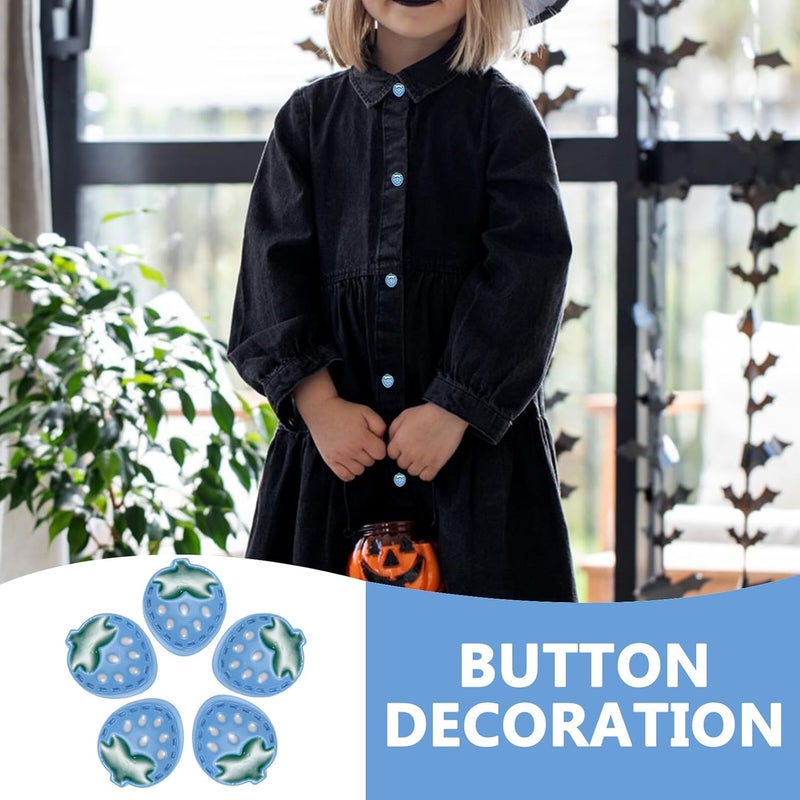 20pcs Blue Berry Sweater Buttons, Cartoon Fruit-Shaped Decorative Sewing Buttons for Cardigans, Coats, and Craft Embellishments - Image 3