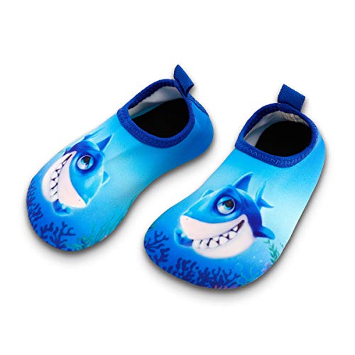 Bigib Toddler Kids Swim Water Shoes Quick Dry Non-Slip Water Skin Barefoot Sports Shoes Aqua Socks for Boys Girls Toddler, Shark, 10 Toddler - Image 1