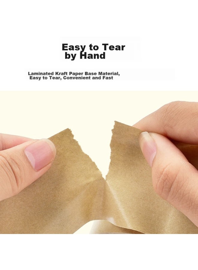 SITOO Kraft Paper Tape, Eco-friendly Sealing Tape, 5 Rolls, 60mm*18m, Hand-tearable Wide Tape, For Express Packaging, Box Sealing, Packing, Concealment, Waterproof, Opaque, Silent Tape - Image 3
