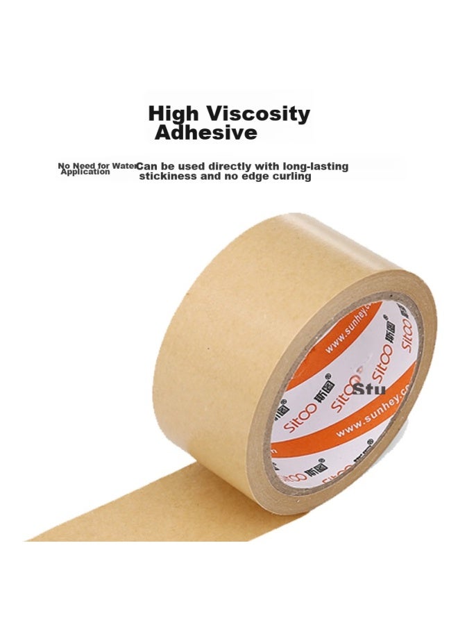 SITOO Kraft Paper Tape, Eco-friendly Sealing Tape, 5 Rolls, 60mm*18m, Hand-tearable Wide Tape, For Express Packaging, Box Sealing, Packing, Concealment, Waterproof, Opaque, Silent Tape - Image 4