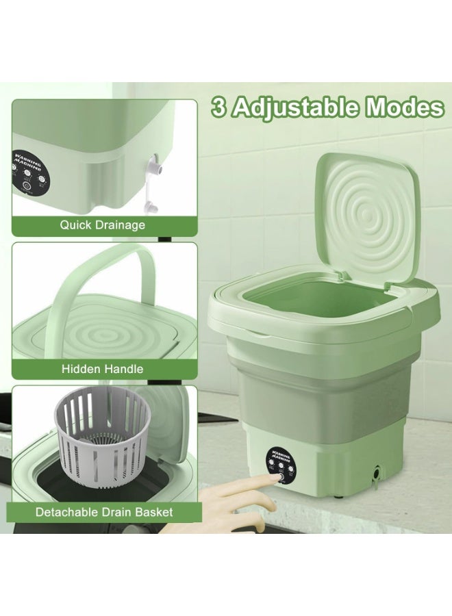 Eesyy Portable Washing Machine, 11L Capacity small washing machine and Dryer with 3 Modes Deep Cleaning, Upgraded Small Collapsible Laundry for Travel, Apartment, Home, Hotel and Camping，Green - Image 4