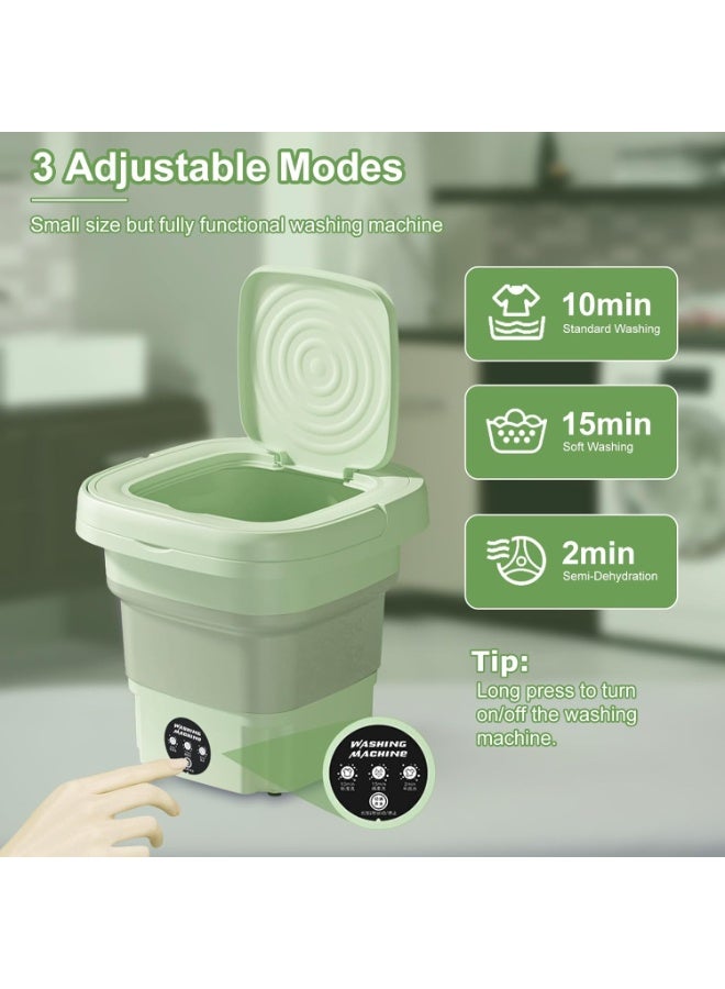 Eesyy Portable Washing Machine, 11L Capacity small washing machine and Dryer with 3 Modes Deep Cleaning, Upgraded Small Collapsible Laundry for Travel, Apartment, Home, Hotel and Camping，Green - Image 3