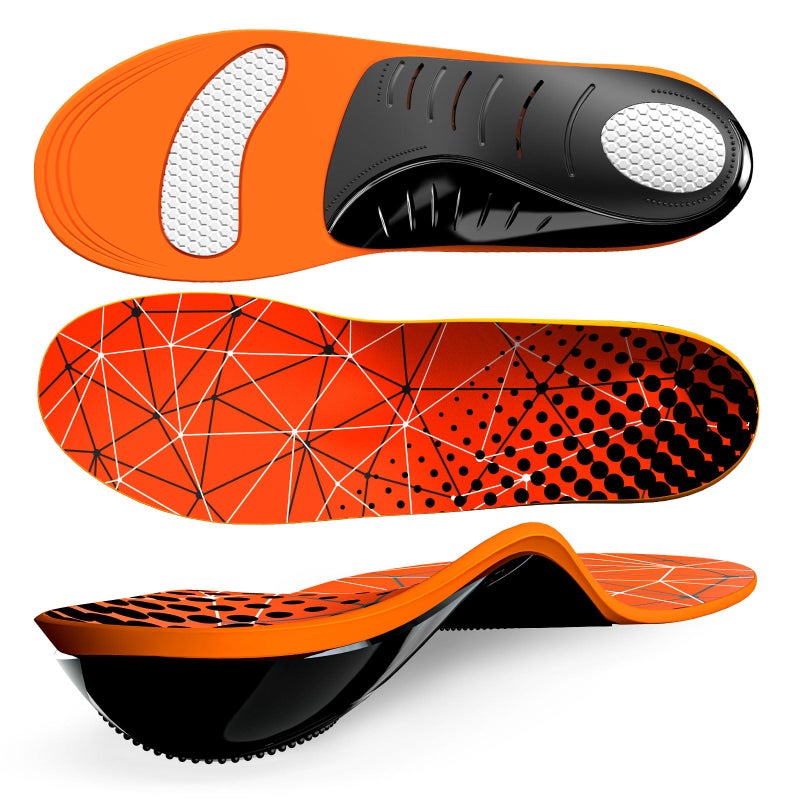 Welnove Plantar Fasciitis Arch Support Insoles Welnove Heavy Duty High Arch Inserts Standing All Day Fatigue Reduce Orthotic Cushion for Foot Pain Flat Feet Heel Spurs Man Women Fit Most Shoes XL 