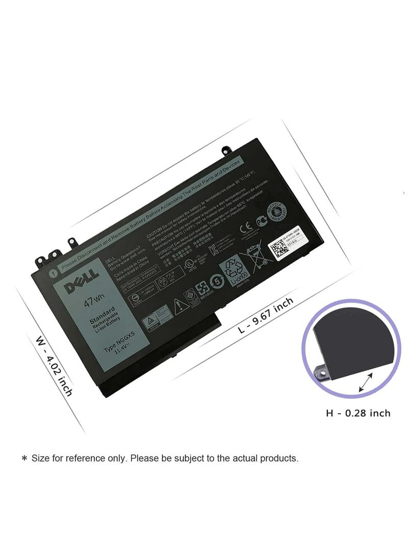 Generic Dell Laptop Battery NGGX5 Compatible with Dell Latitude E5270 Dell Latitude E5470 Dell Latitude E5570 Dell Precision M3510 Notebook Series JY8D6 954DF 0JY8D6 451-BBUN 451-BBUJ RDRH9 11.4V 47Wh 3 Cells  - Image 3