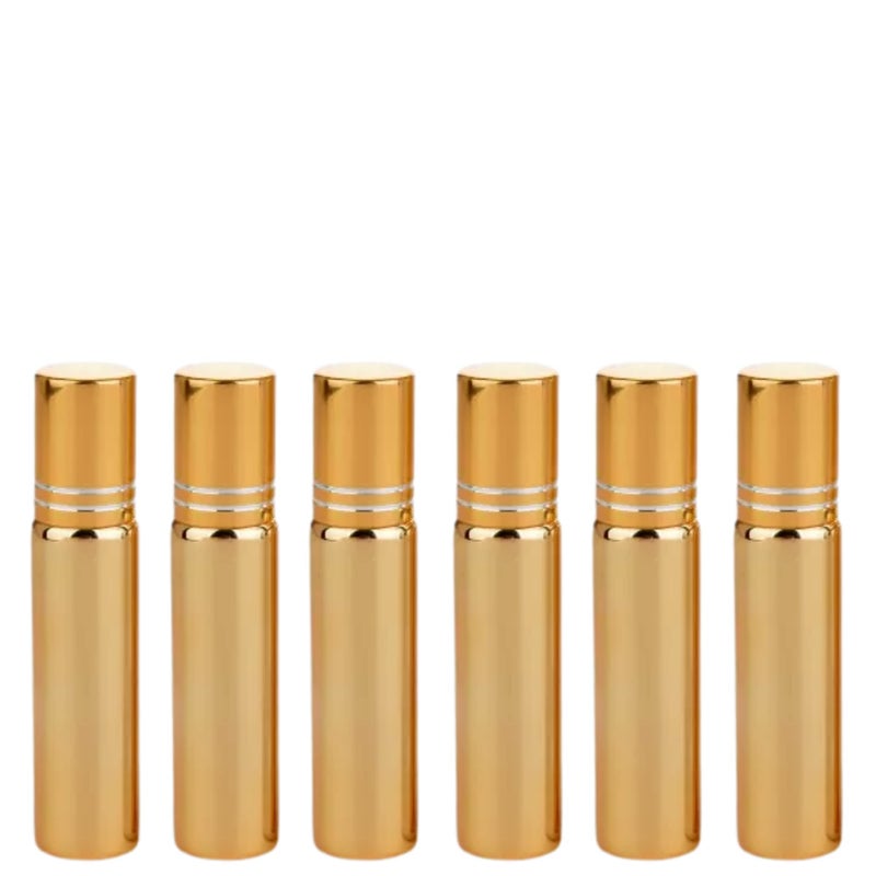 Devinez Multipurpose UV Golden Color Roll On Glass Bottle with steel Ball, 10 ml with Golden Cap (Pack of64), for Beauty, Essential Oils, Blends, Skin Care, Travel, Toners, Cosmetic & DIY - Image 4