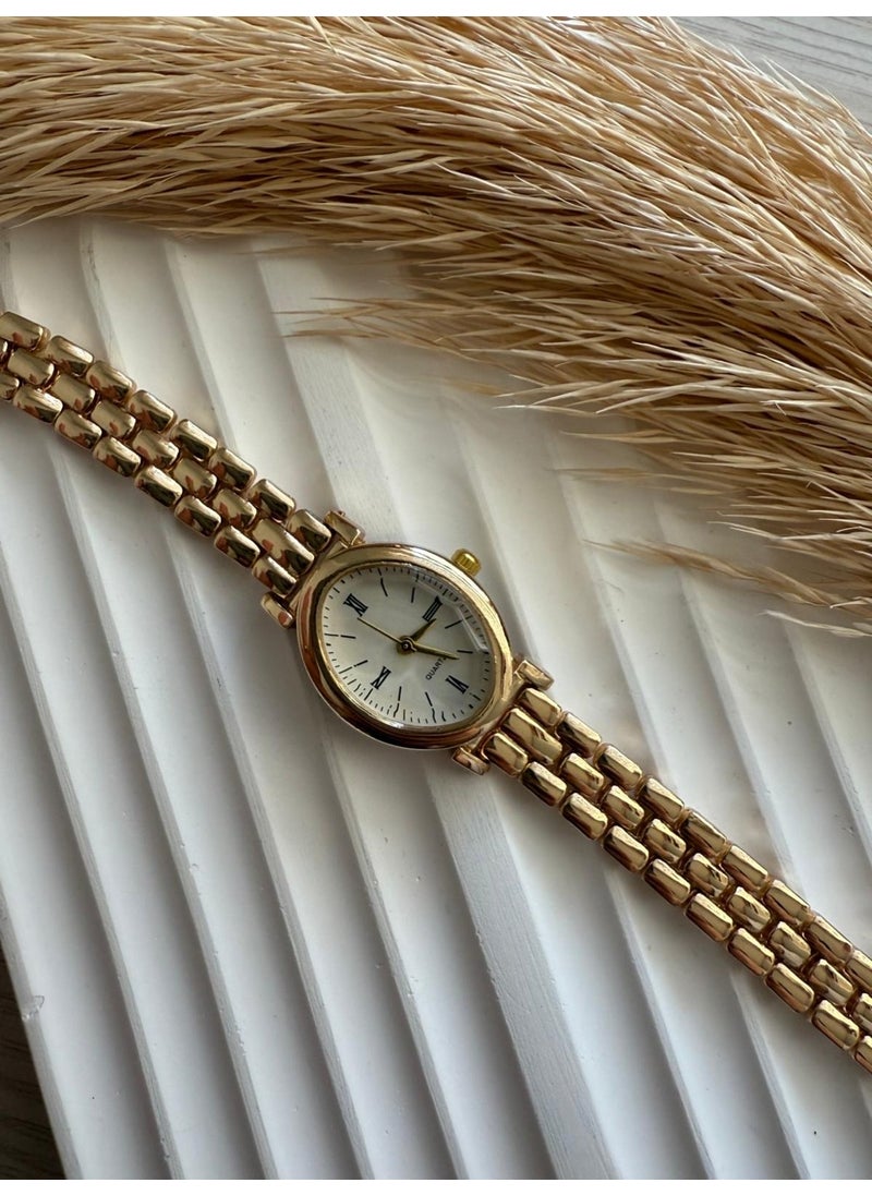 QUARTZ - Retro Minimal Straw Strap Vintage Women's Wristwatch - Image 1