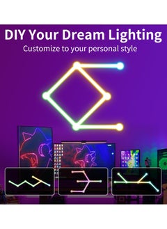 Alruht 6 Wi-Fi RGB Smart Light Lines, Music Sync Home Wall Creative Decor Light Bars with 16M+ Colors & 40+ Scene Modes, Work Dual mode Symphony Wall Light for Gaming Room, Living Room, Bedroom(White)  - Image 5