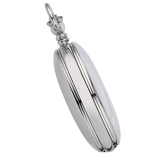 Gotham Men's Classic Silver-Tone Polished Case Double Hunter 17 Jewel Mechanical Pocket Watch # GWC18810S - Image 4