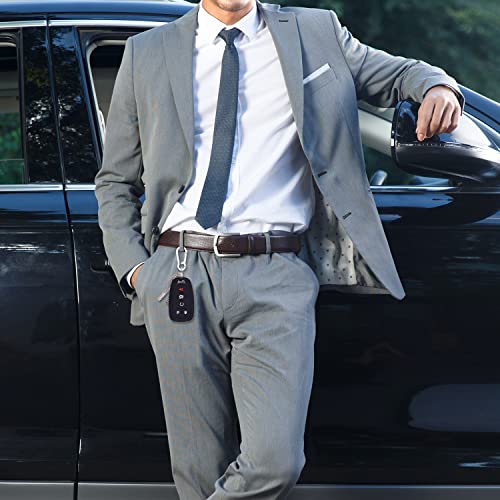 Wisdompro 2 Pcs Silicone Key FOB Cover for Chevy Equinox Malibu Cruze Traverse Trax Blazer Camaro Trailblazer Sonic Volt Spark, Smart Remote Control Protector Case with Keychain, Black - Image 5