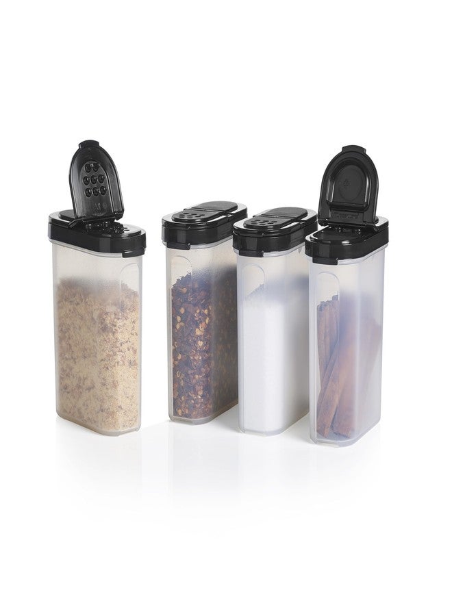 توبروير مجموعة من 4 علب توابل كبيرة من تابروير، تحافظ على نضارة الأعشاب والتوابل الجافة، خالية من مادة BPA، آمنة للغسل في غسالة الأطباق - Image 1