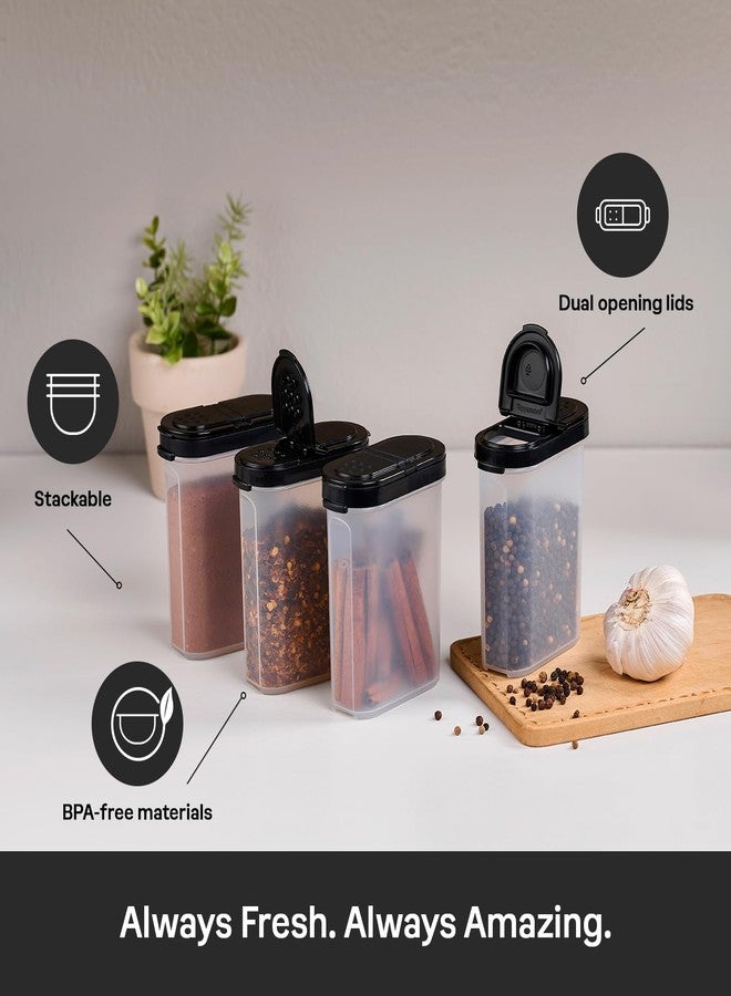 توبروير مجموعة من 4 علب توابل كبيرة من تابروير، تحافظ على نضارة الأعشاب والتوابل الجافة، خالية من مادة BPA، آمنة للغسل في غسالة الأطباق - Image 4