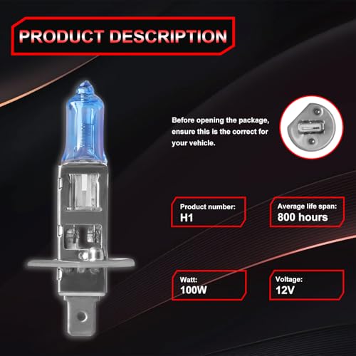 XRDHJI Fit for Elantra 2011-2013 High Performance Halogen Headlight Bulbs,H1 High Beam + H11 Low Beam Headlamp Replacement Bulbs Kit, Plug and Play,Pack of 4 - Image 5