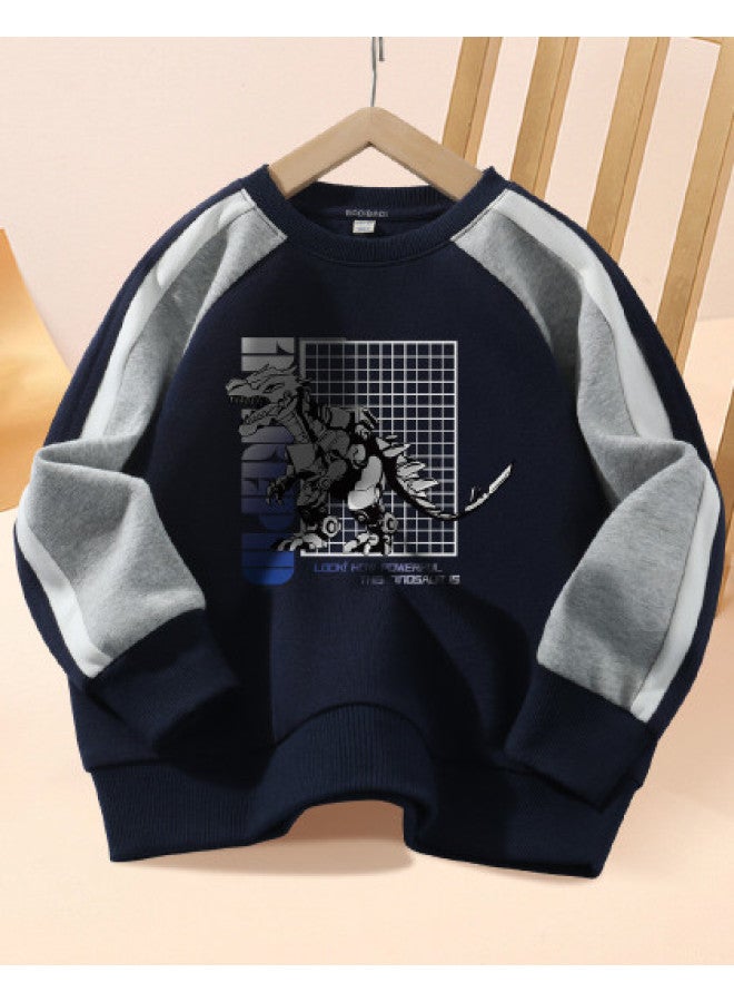 Badibadi Trendy And Versatile】boys' Hoodie Autumn Children's Fashion Color-block Top Sportswear - Image 1