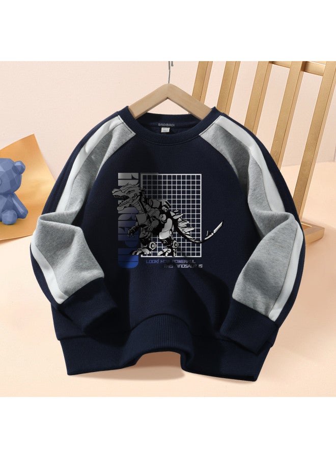 Badibadi Trendy And Versatile】boys' Hoodie Autumn Children's Fashion Color-block Top Sportswear - Image 2