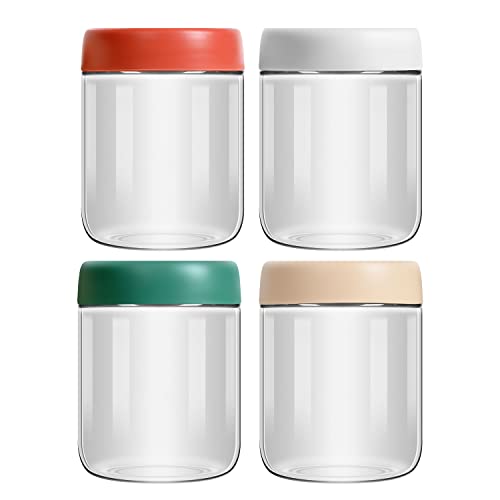 EONJOE 4-Pack Overnight Oats Containers with Lids 16oz Glass Mason Jars Meal Prep Salad Food Cereal Snacks Pudding Yogurt Storage - Image 1