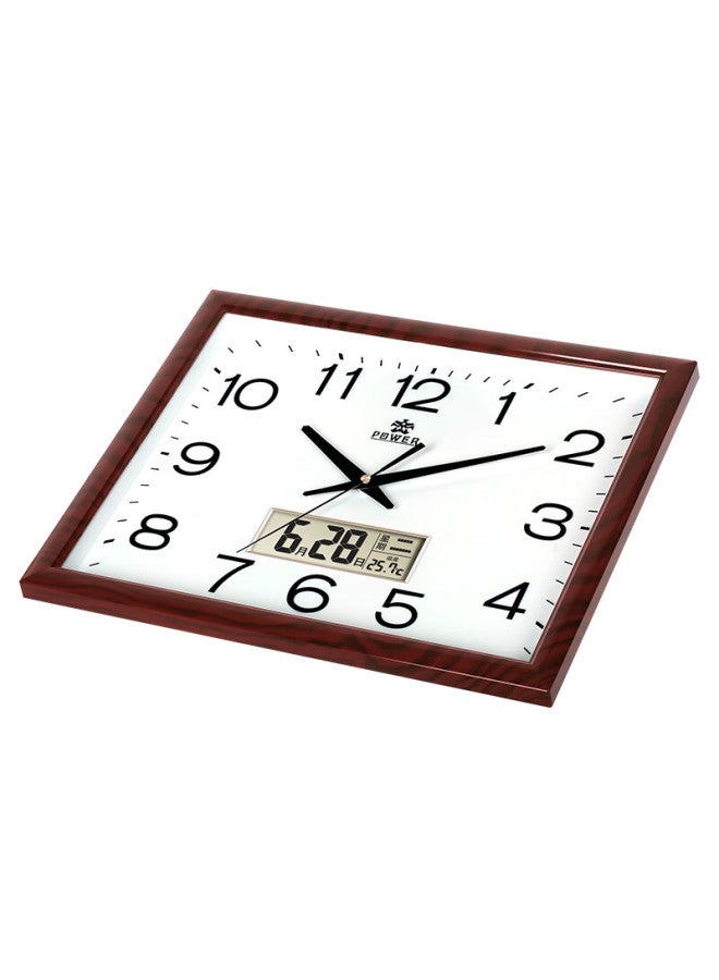 Power Overlord Wall Clock Large Square Clock Wall Clock Wall New Year Calendar Temperature Office Length 42cm - Image 1