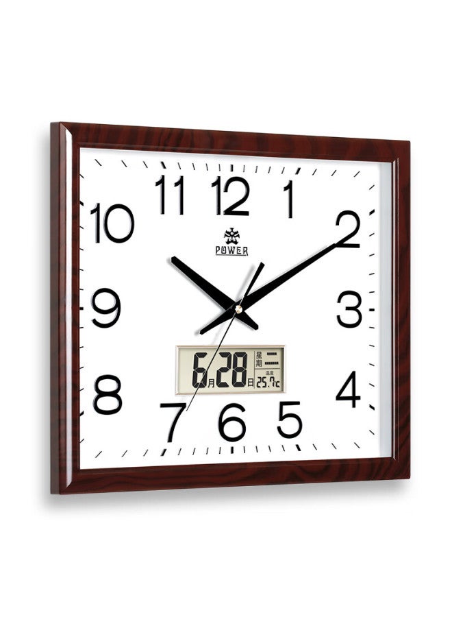 Power Overlord Wall Clock Large Square Clock Wall Clock Wall New Year Calendar Temperature Office Length 42cm - Image 4
