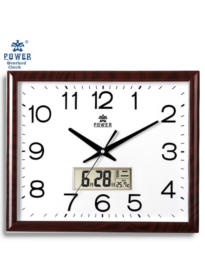 Power Overlord Wall Clock Large Square Clock Wall Clock Wall New Year Calendar Temperature Office Length 42cm - Image 2