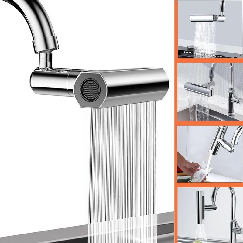 KPS 4 in 1 Waterfall Kitchen Faucet 360Swivel Faucet Extender for Kitchen Sink Adjustable SplashProof Faucet Head Replacement for Washing FruitVegetable Pack of 1Multicolor - Image 5