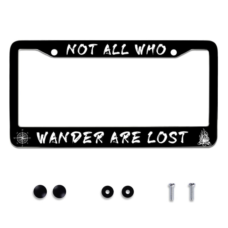 Omw2fyb Personalized Not All Who Wander are Lost License Plate Frames Funny License Plate Frame Car Stainless Steels Accessories Cars Decor Fits Standard US Vehicles Size 122 x 6 Inches - Image 3