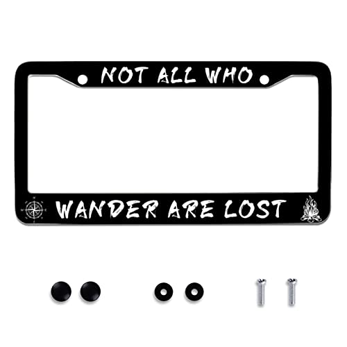 Omw2fyb Personalized Not All Who Wander are Lost License Plate Frames Funny License Plate Frame Car Stainless Steels Accessories Cars Decor Fits Standard US Vehicles Size 122 x 6 Inches - Image 1
