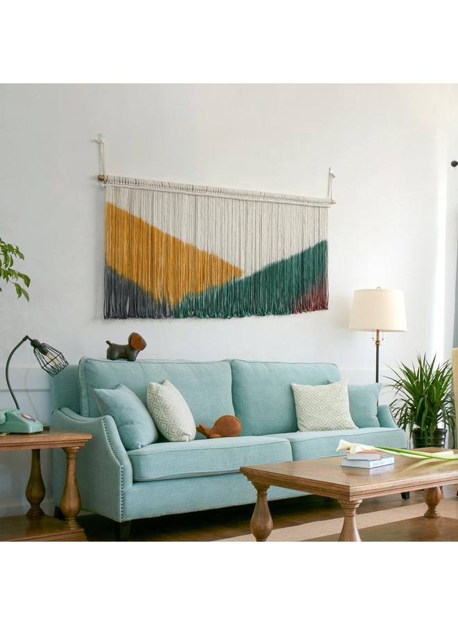 Bluejw Ins Nordic-style Dyeing Hand-woven Tapestry Creative Homestay Room Wall Decoration Bedside Sofa Background Wall Wall Hanging - Image 3