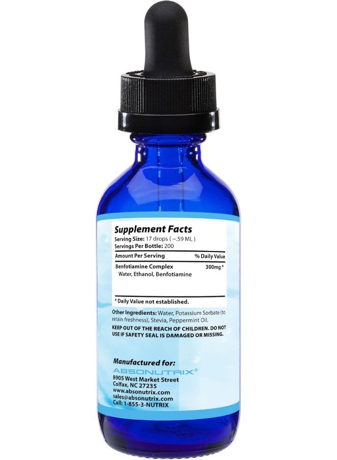 Absonutrix Benfotiamine Complex 300 Mg, 4 Fl Oz Bottle - Image 2