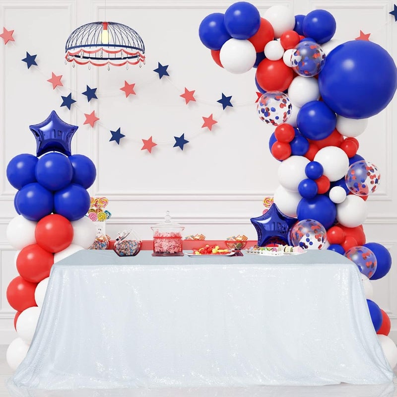 PartyDelight Sequin Tablecloth White Table Cloth Rectangular 60x102
