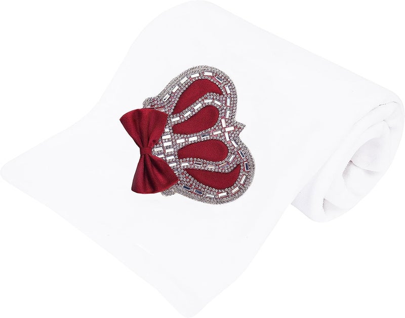Lilax Baby Boy Newborn Crown Jewels Swaddle Receiving Blanket Burgundy - Image 2