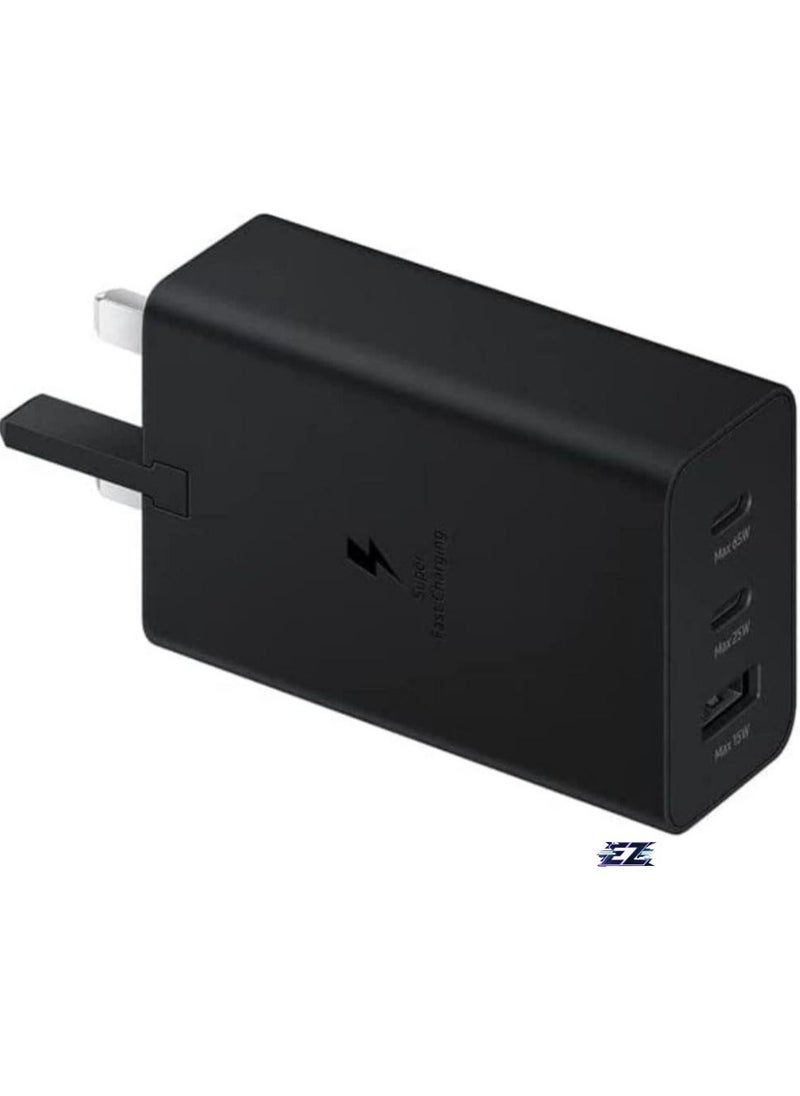 ELTRAZONE Samsung 65W 3-Port Fast Charger PD USB-C Power Adapter for Samsung Galaxy S24 S23, S22, S21, S20, Note 20 Ultra, S10, S9 Plus - Image 1