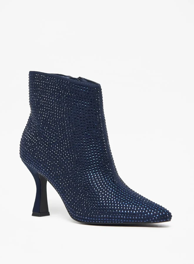 Celeste Women Studded Ankle Boots with Stiletto Heels