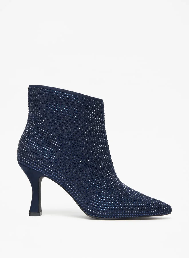 Celeste Women Studded Ankle Boots with Stiletto Heels
