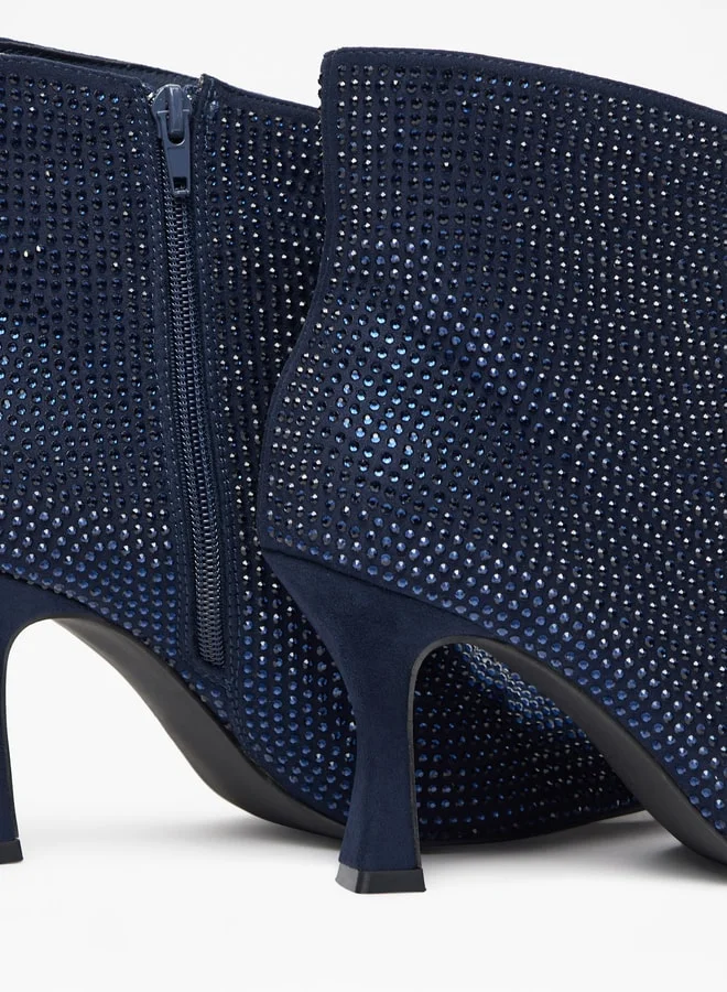 Celeste Women Studded Ankle Boots with Stiletto Heels