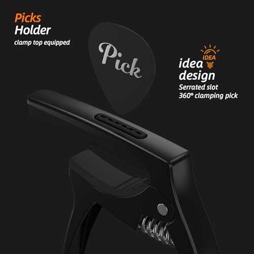 TANMUS 3in1 Guitar Capo for Acoustic and Electric Guitars(with bag&picks)-Strings Accessories-Bronze - Image 3