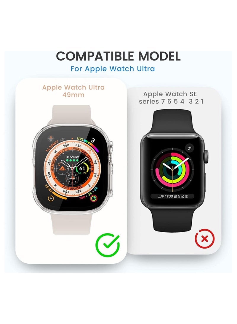 Gravity [2 Pack] for Apple Watch Ultra Case 49mm, Apple Watch Ultra 49mm Case with Tempered Glass Film & Hard PC & All-Aroud Shockproof Protective & Ultra-Thin Bumper Cover - Image 2