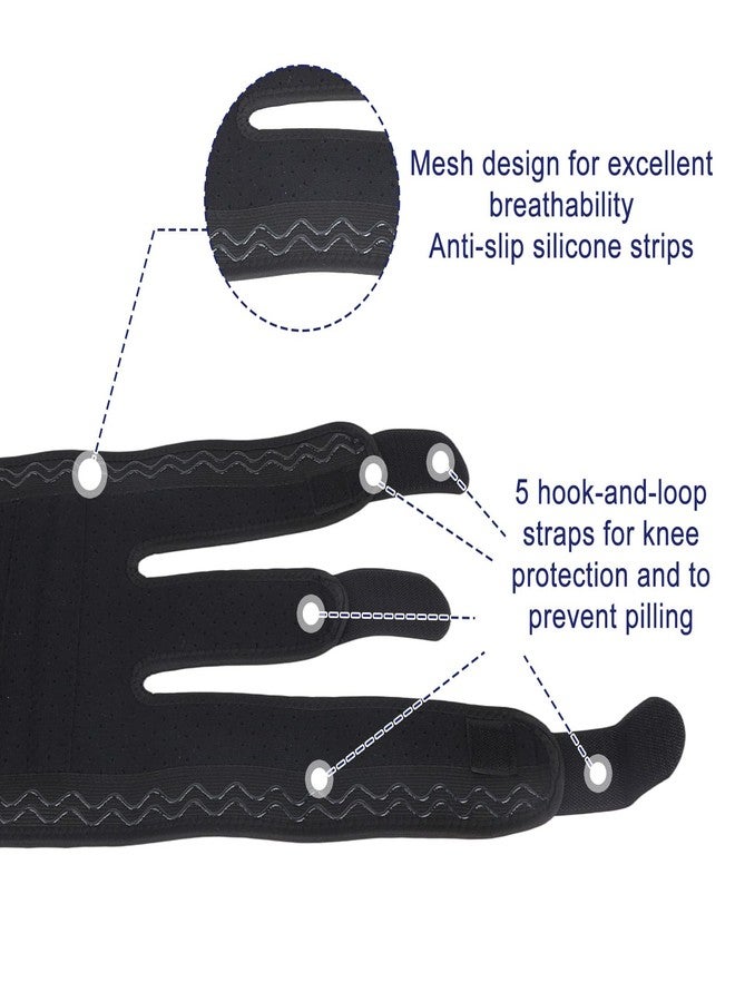 Fukaisu Kids Knee Brace, Adjustable Straps Patella Stabilizer Youth Child Knee Brace Support Wrap with Non-Slip Silicone Breathable Knees Compression Sleeve for Teen Sports Daily Activities (Black) - Image 3