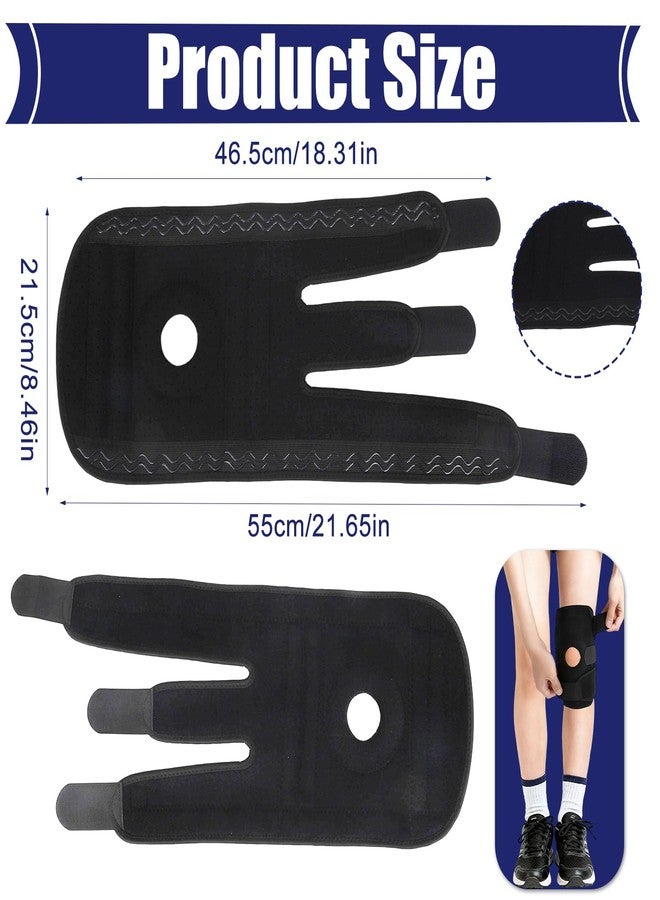 Fukaisu Kids Knee Brace, Adjustable Straps Patella Stabilizer Youth Child Knee Brace Support Wrap with Non-Slip Silicone Breathable Knees Compression Sleeve for Teen Sports Daily Activities (Black) - Image 4