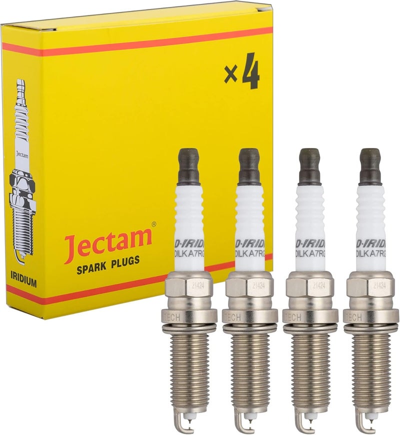 Jectam شمعات الإشعال مزدوجة الإريديوم من جيكتام - 4 قطع بديل شمعات الإشعال للسيارات - Image 1