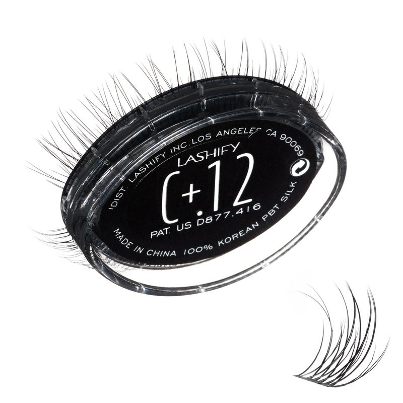 Lashify Curl Plus 12mm Gossamer Eyelash Extensions Refill in Black Easy DIY False Lashes for the Most Delicate Natural and Long Lasting Look