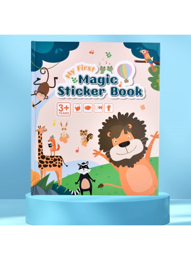 Children's Early Education Enlightenment Jelly Portable Quiet Book Baby Educational Montessori Early Education Busy Book Magnetic Puzzle Toy-Color:Magic Jelly Book-Animal - Image 1