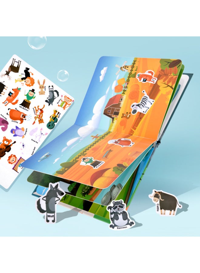 Children's Early Education Enlightenment Jelly Portable Quiet Book Baby Educational Montessori Early Education Busy Book Magnetic Puzzle Toy-Color:Magic Jelly Book-Animal - Image 5