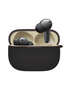 Generic Silicone Case Compatible with Realme Buds T300 TWS Earbuds, Soft Silicone Protective Case Cover, Shockproof Sleeve with Carabiner For Realme Buds T300 TWS (Black)  - Image 2
