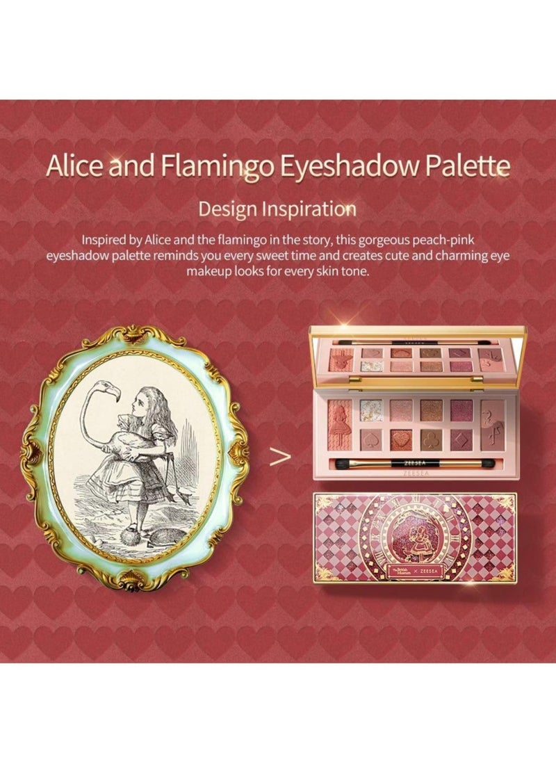 ZEESEA - ZEESEA Wonderland Eyeshadow Palette Collection – A Curated Set of Enchanting Shades Inspired by Alice's Adventures for Endless Creative Looks | 03 Alice N Flamingo | - Image 1