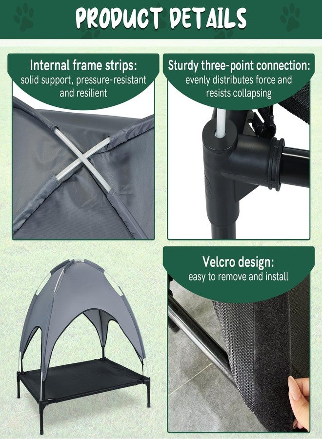 MYFULLY Elevated Dog Bed with Removable Sun Shade Canopy Portable Outdoor Pet Cot for Small and Medium Breeds, Waterproof Elevated Dog Bed for Camping, Backyard or Indoor Use - Image 5