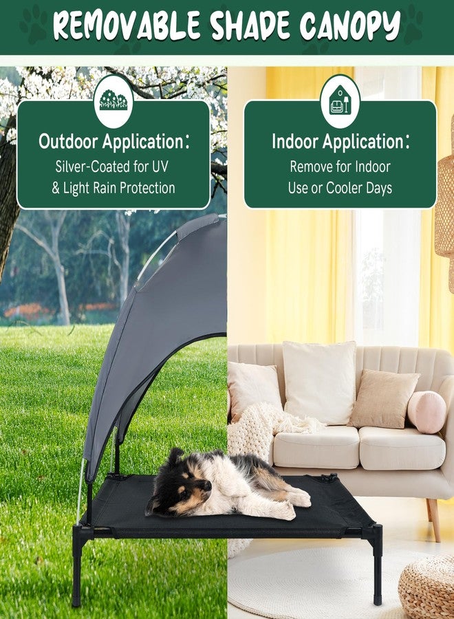 MYFULLY Elevated Dog Bed with Removable Sun Shade Canopy Portable Outdoor Pet Cot for Small and Medium Breeds, Waterproof Elevated Dog Bed for Camping, Backyard or Indoor Use - Image 4