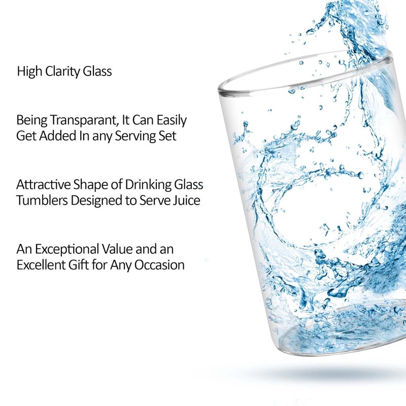 Treo by Milton Vector Borosilicate Glass Tumbler, Set of 6, 300 ml Each, Transparent, Ideal for Water, Juice, Cocktails, Mocktails - Image 5