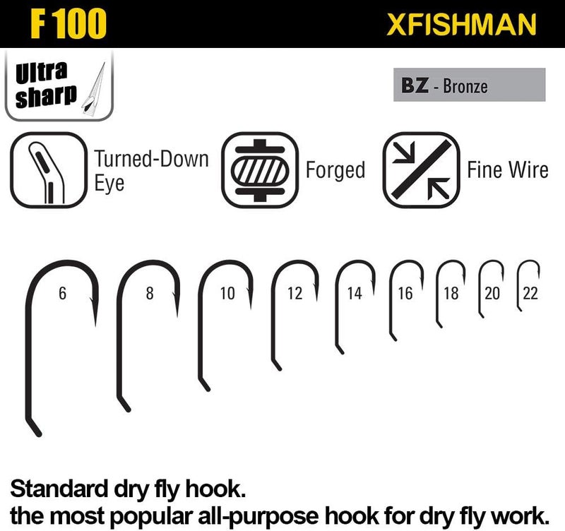 XFISHMAN Fly-Hooks-for-Fly-Tying-Dry-Wet-Barbless-BL-Nymph-Flies Curved Czech Scud Fishing Hooks 10# ~16# Assortment Pack of 100-240 Hooks with Box - Image 3
